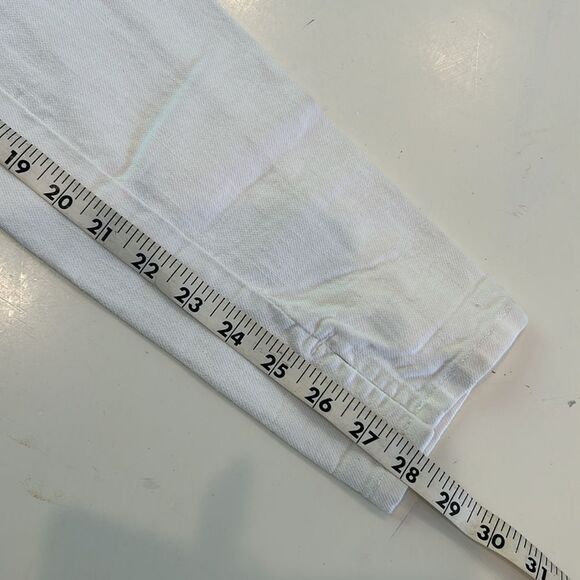 Benetton white distressed jeans with three zippers in front and slit ankle XS - Picture 8 of 8